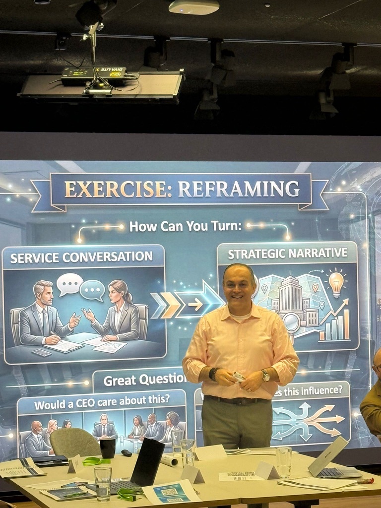 David Nour leading a reframing exercise in front of executives